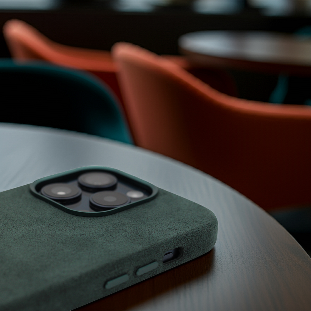 PROTARA Alcantara iPhone 14 Pro Hülle – Expedition Green