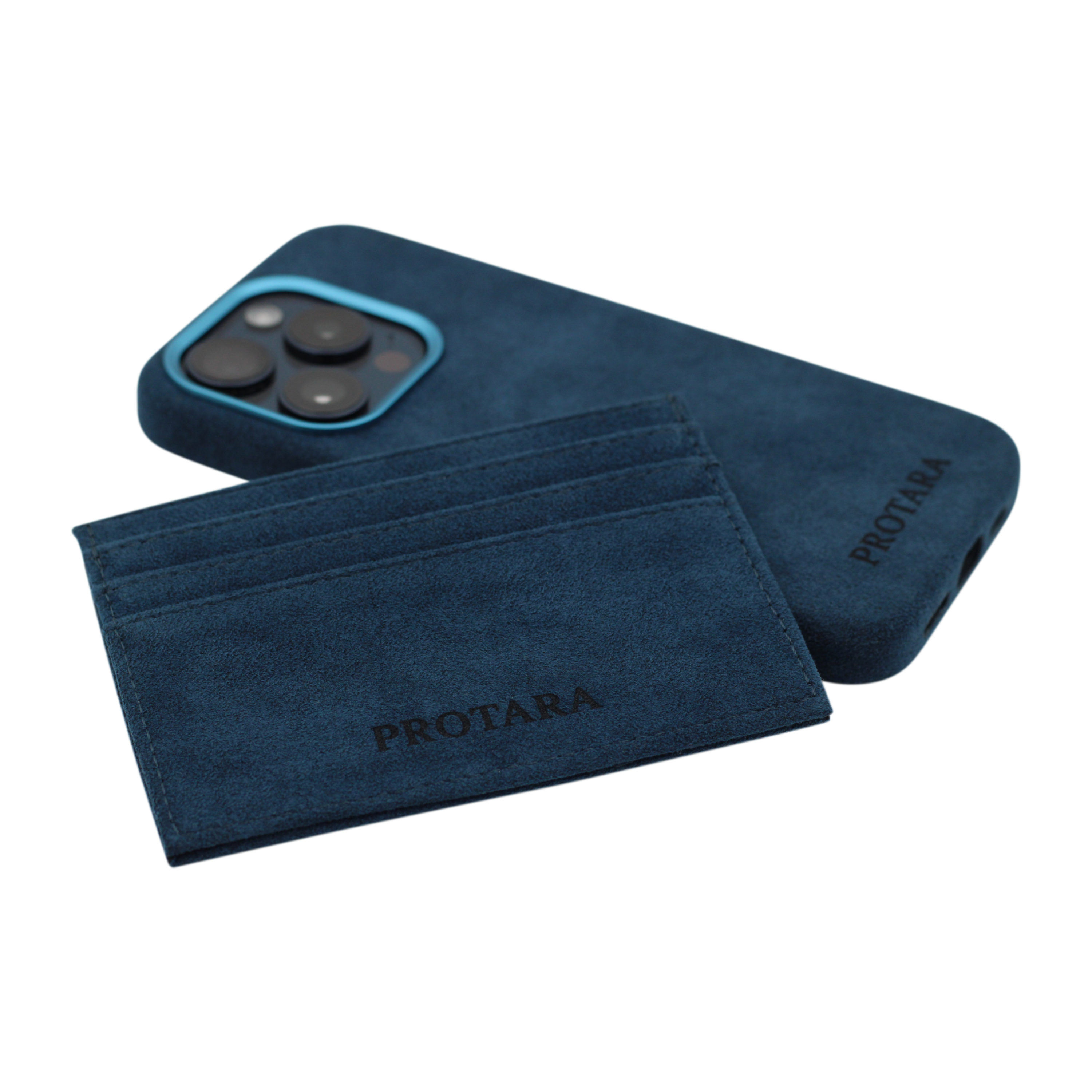 PROTARA Alcantara Kartenetui - Ocean Voyage Blue