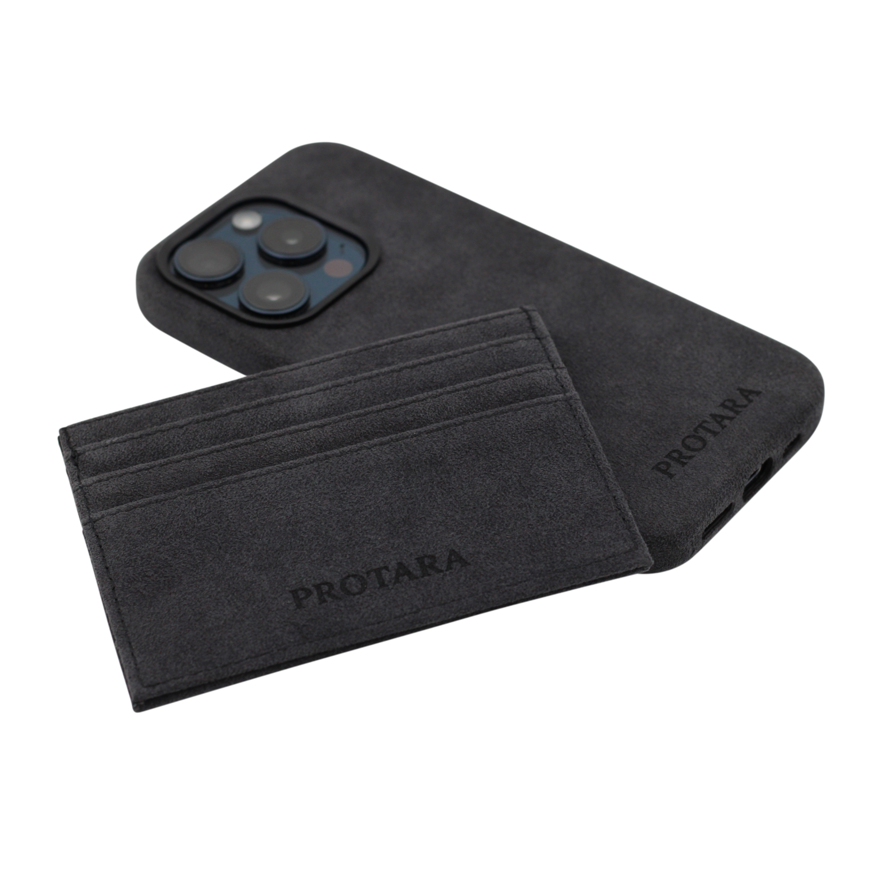 PROTARA Alcantara Kartenetui – Midnight Jet Black