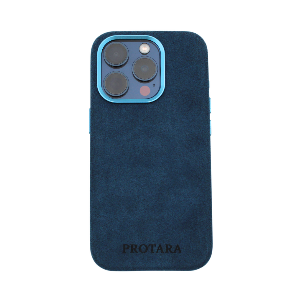 PROTARA Alcantara iPhone 14 Pro Hülle - Ocean Voyage Blue