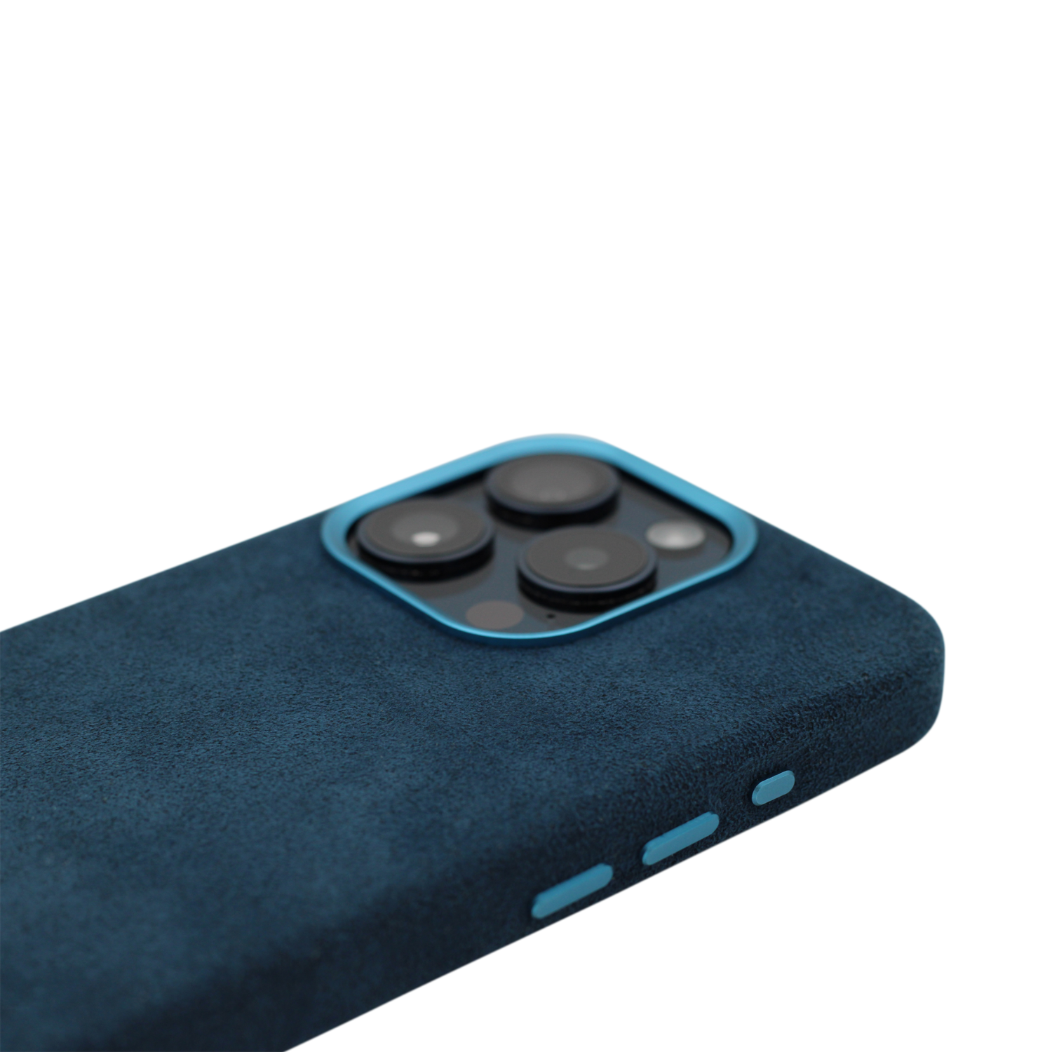 PROTARA Alcantara iPhone 15 Pro Hülle - Ocean Voyage Blue