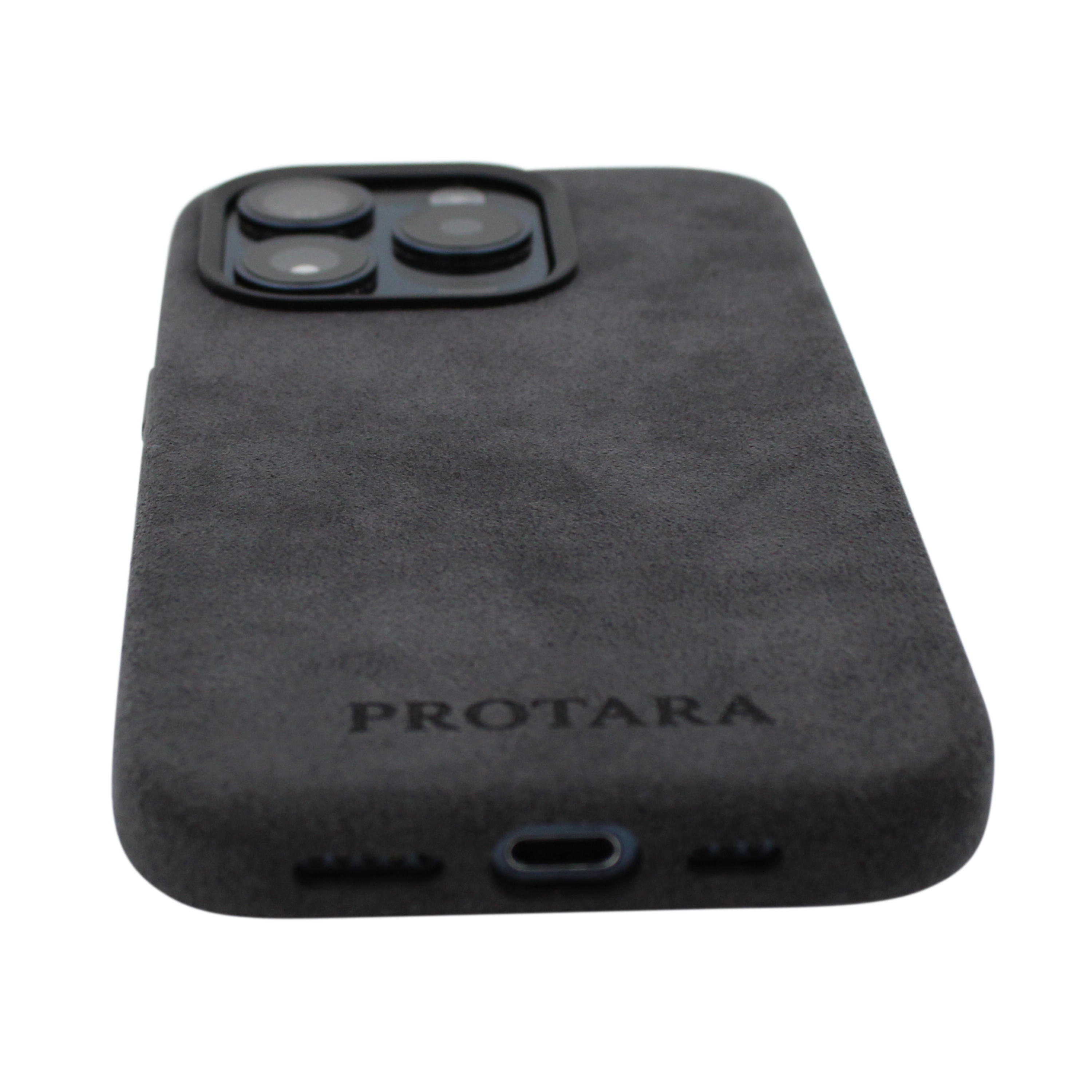 PROTARA Alcantara iPhone 14 Pro Hülle - Midnight Jet Black