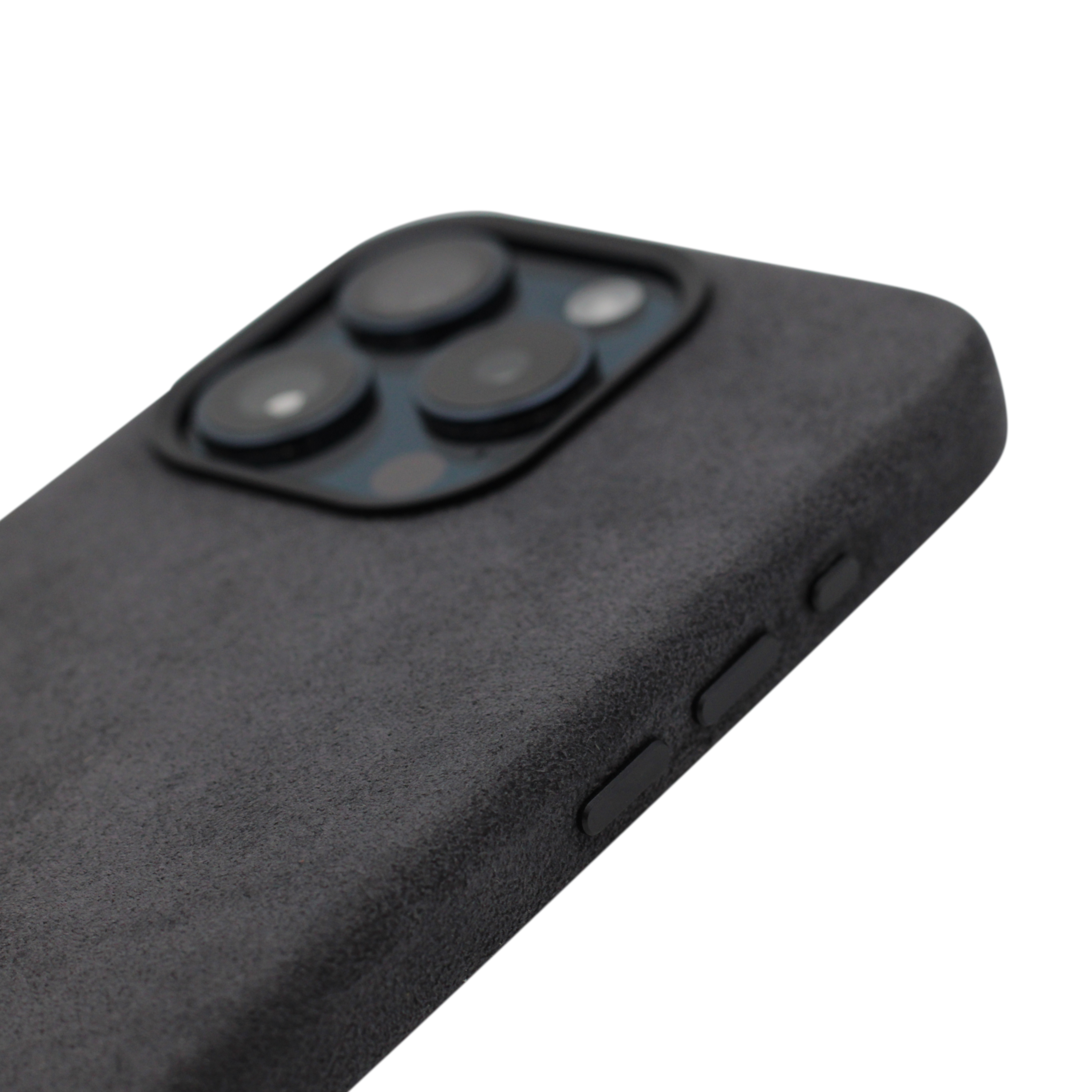 PROTARA Alcantara iPhone 15 Pro Hülle - Midnight Jet Black