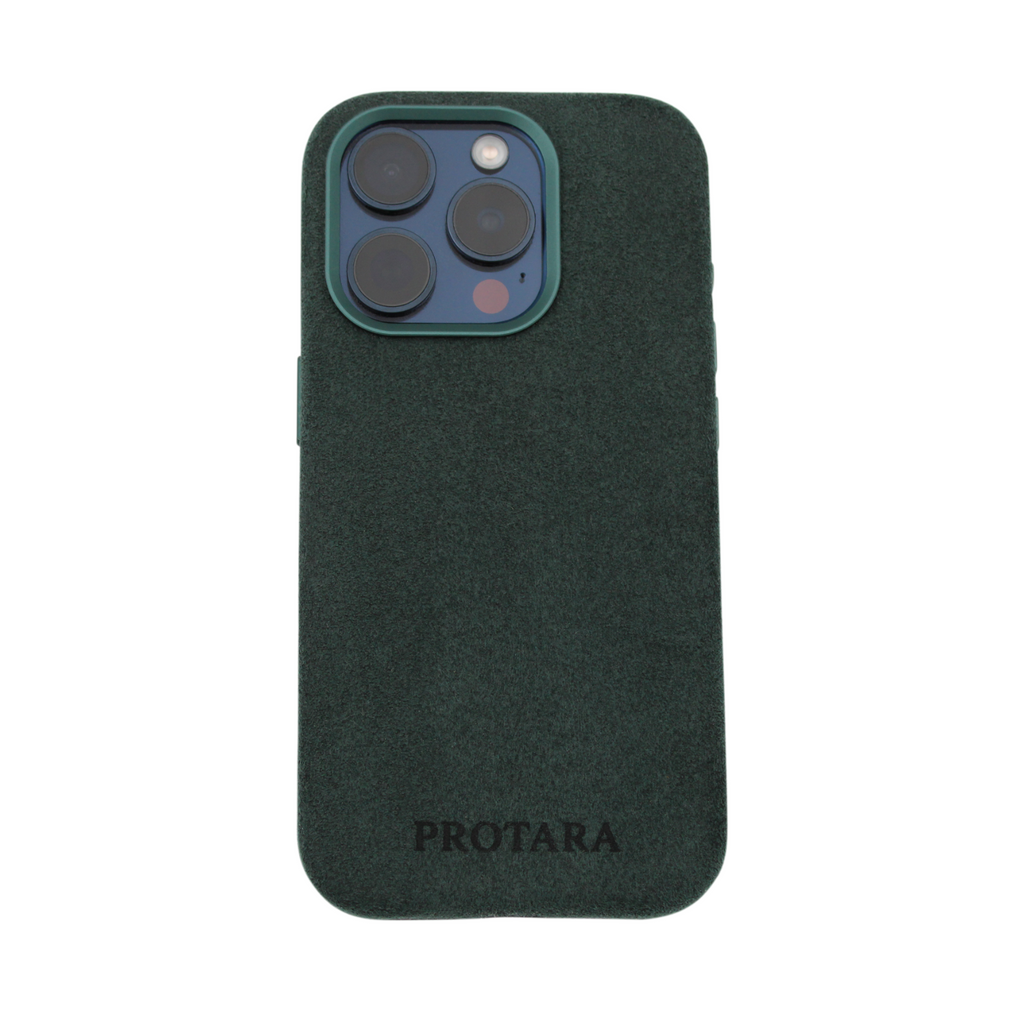 PROTARA Alcantara iPhone 15 Pro Hülle - Expedition Green