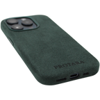 PROTARA Alcantara iPhone 15 Pro Hülle - Expedition Green