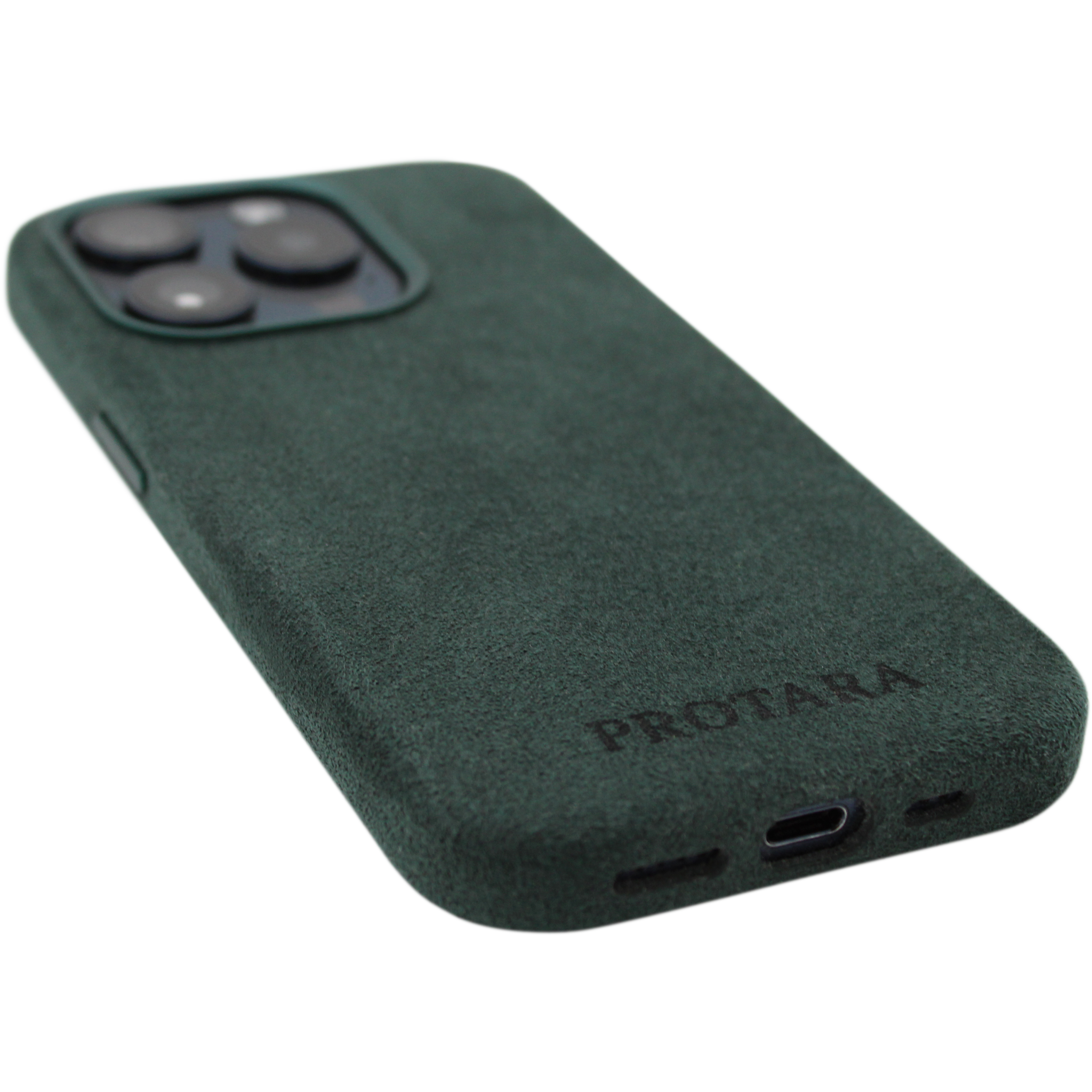 PROTARA Alcantara iPhone 15 Pro Hülle - Expedition Green