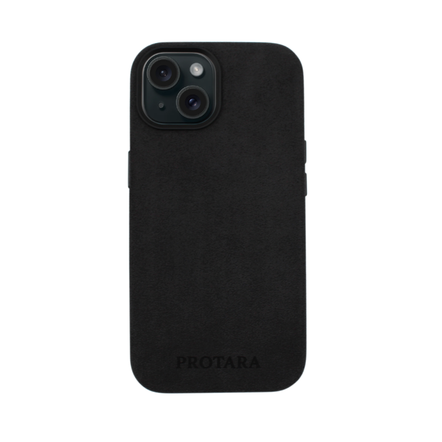 PROTARA Alcantara iPhone 15 Hülle - Midnight Jet Black