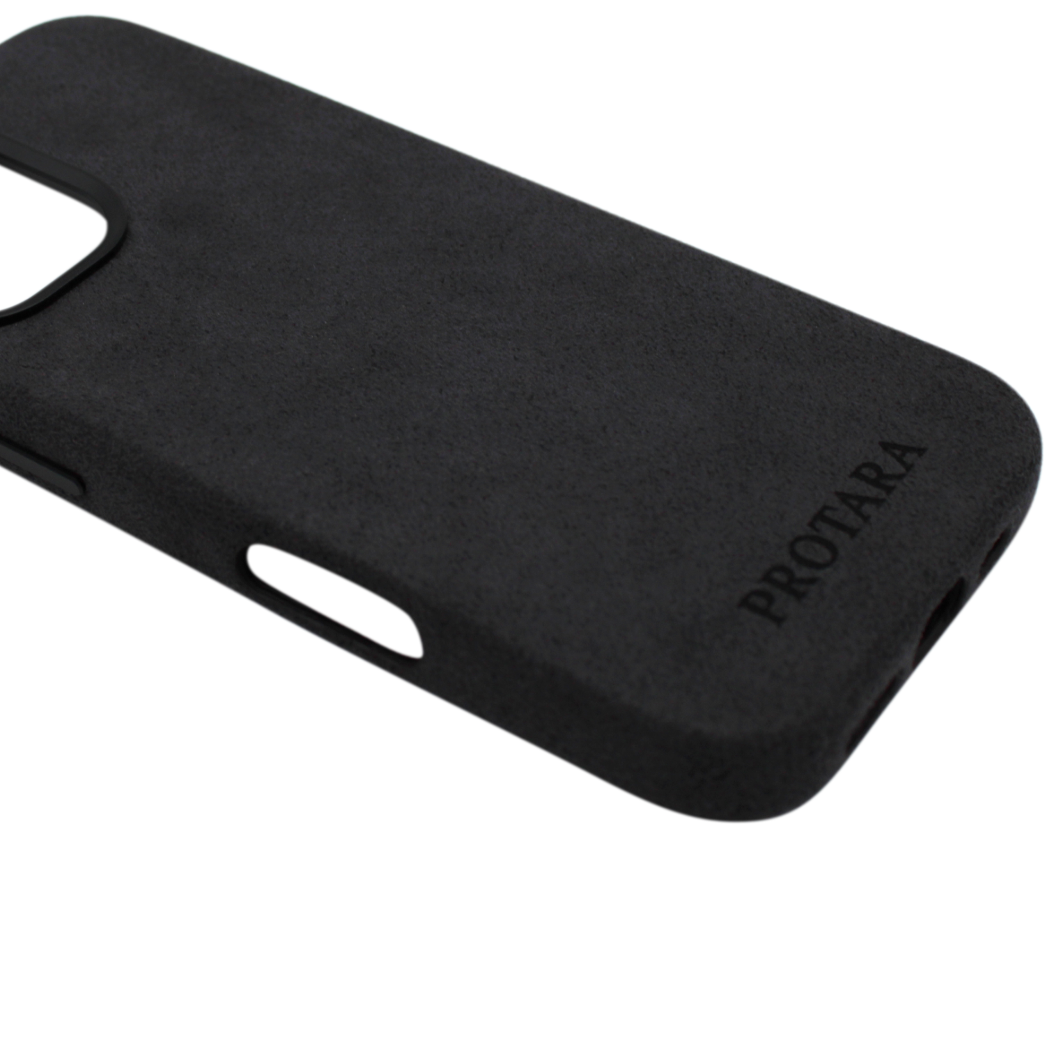 PROTARA Alcantara iPhone 16 Pro Hülle - Midnight Jet Black