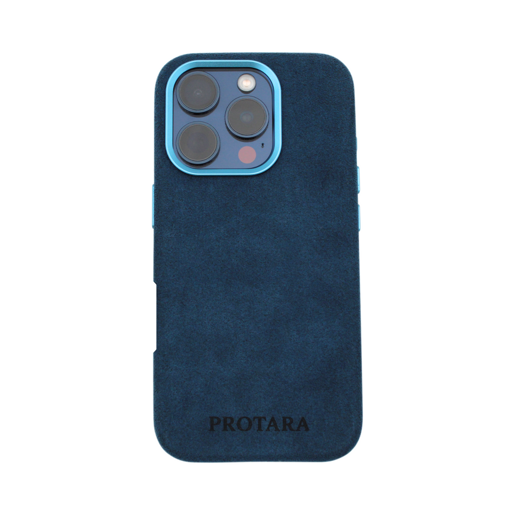 PROTARA Alcantara iPhone 16 Pro Hülle - Ocean Voyage Blue