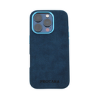 PROTARA Alcantara iPhone 16 Pro Hülle - Ocean Voyage Blue