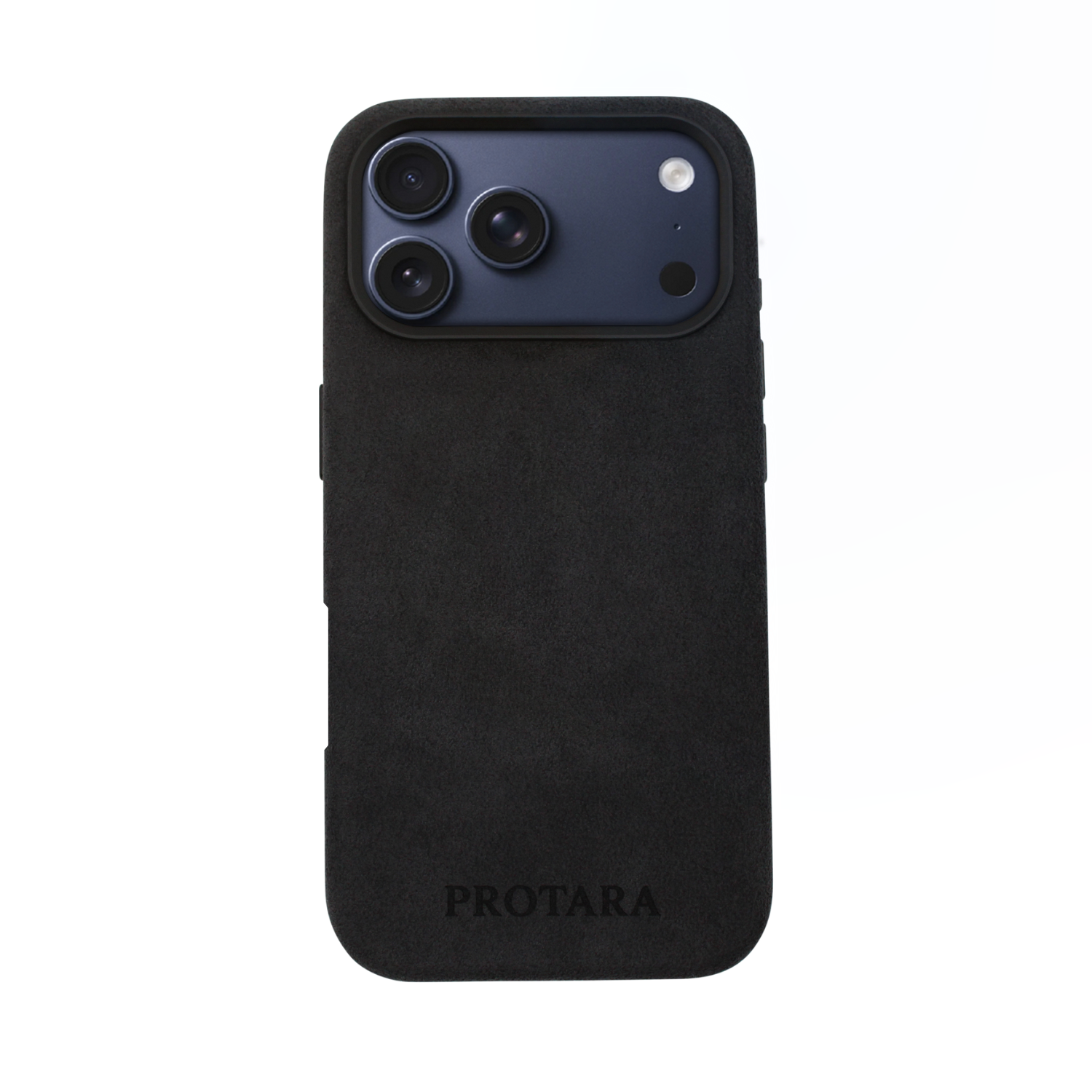 PROTARA Alcantara iPhone 17 Pro Hülle – Midnight Jet Black
