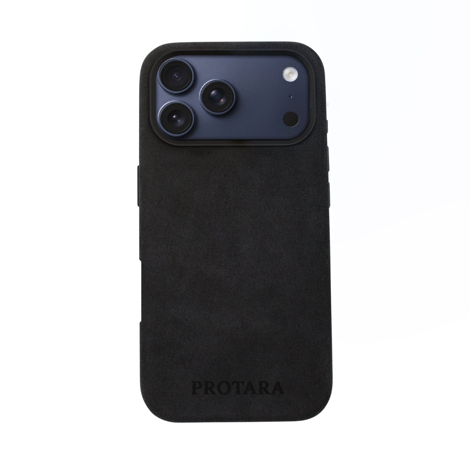 PROTARA Alcantara iPhone 17 Pro Hülle – Midnight Jet Black